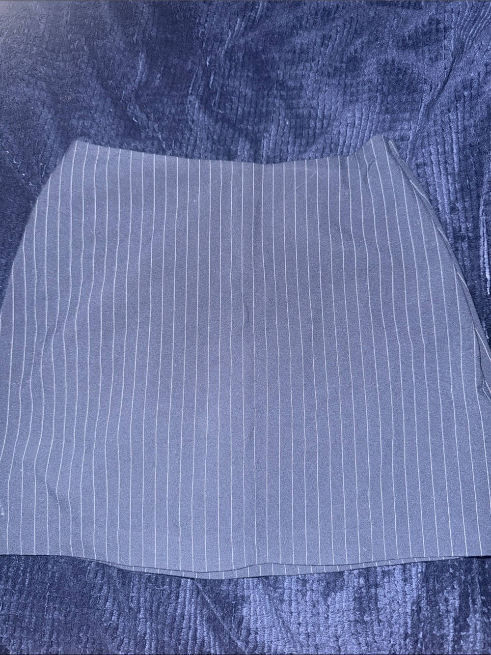 Simon’s Navy Pinstripe A-Line Skirt